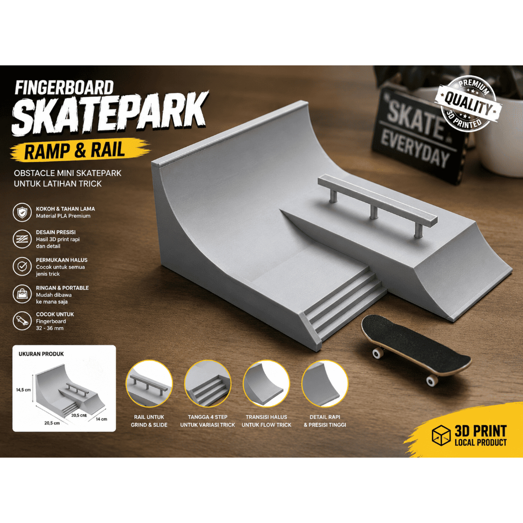 Fingerboard Skatepark Mini Ramp Rail – Fingerboard เคล็ดลับอุปสรรค Premium