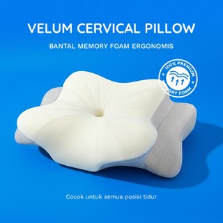 SNORO Velum Memory Foam Pillow untuk Leher Bahu Ergonomis OEKO-TEX Mendukung Tidur Semua Posisi Ergonomic