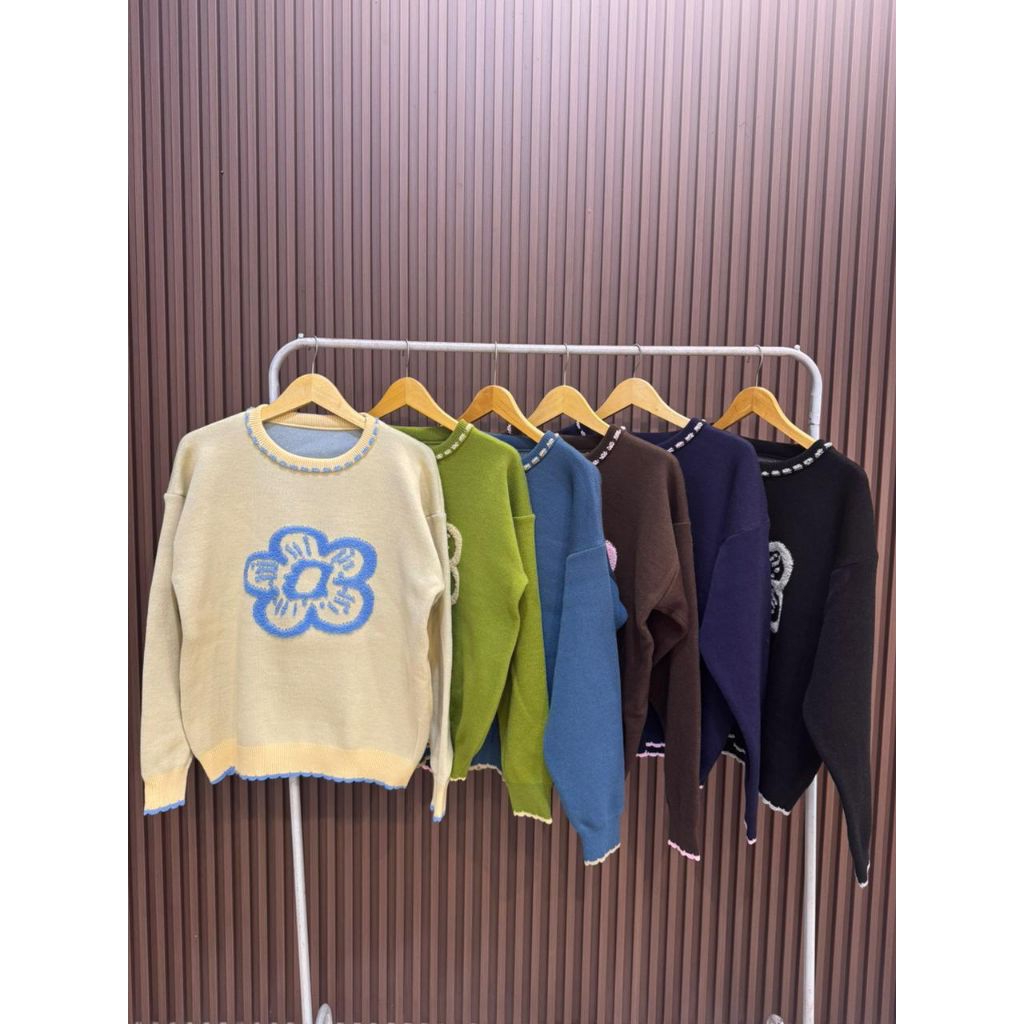 เสื้อสเวตเตอร์ไอน์ | เสื้อสเวตเตอร์ KNIT พรีเมี่ยม | เสื้อสเวตเตอร์ลายดอกไม้ | SWETER KNIT