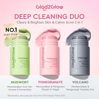 [DISKON 60%] Glad2Glow Clay Stick&Face Mask Series-Pomegranate Brightening/Mugwort Acne/ Volcanic Pore-sleeping masker g2glow official store