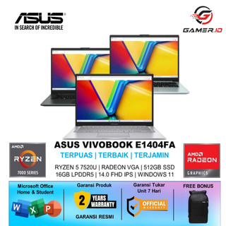 LAPTOP ASUS VIVOBOOK GO 14 E1404FA - RYZEN 5 7520U 16GB RAM 512GB SSD WINDOWS 11 OHS