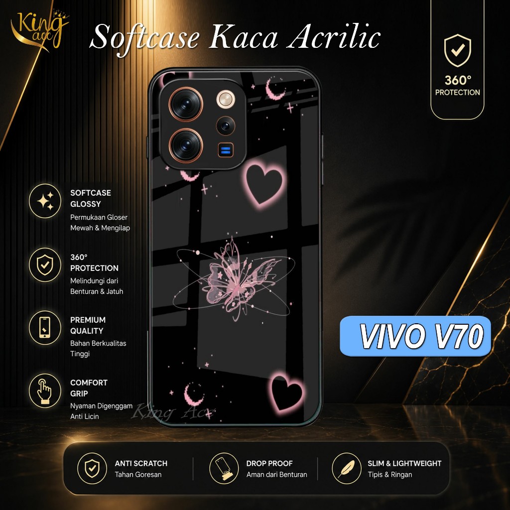 HP Glitter Glass เคสโทรศัพท์สําหรับ Vivo V70 - เคสโทรศัพท์ Vivo V70 - K58