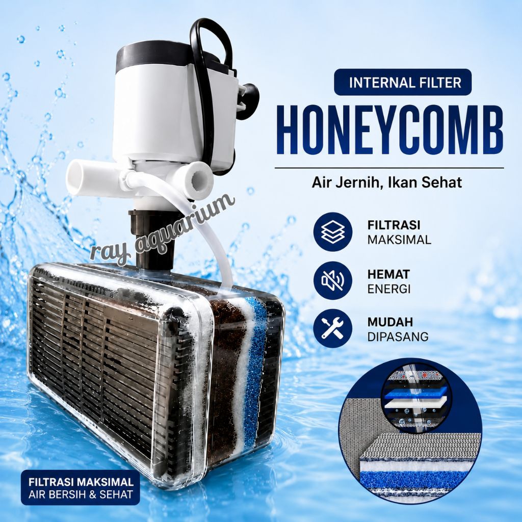Semi Undergravel Filter โฟมรังผึ้ง 8d Aquarium Filter