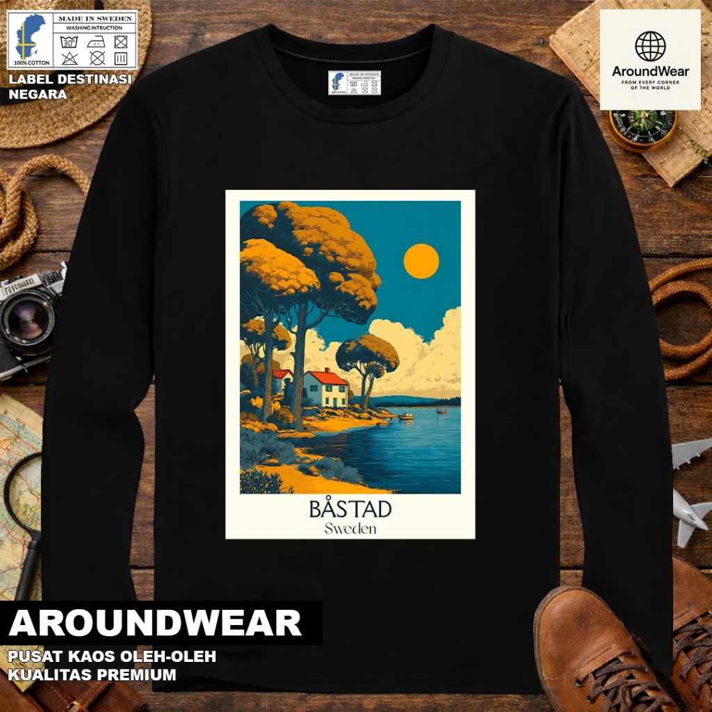เสื้อยืด LONG-SLEEVED BY SWEDEN 26 WITH ASAL SWEDEN STATE TAG SOUVENIR ของขวัญพรีเมี่ยม