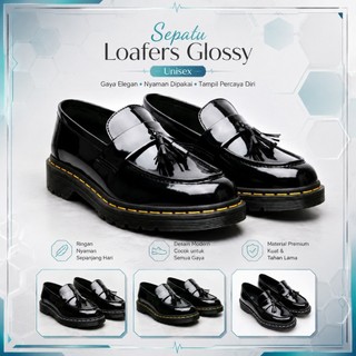 LOAFER GLOSY DR.MATIN SEPATU SLIP ON DOKMAR LAK PRIA WANITA UNISEX UK 36-44