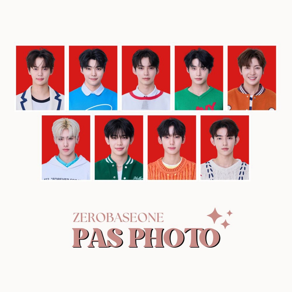 ZEROSE PHOTO PASS 3x4 3 ชิ้น PHOTO IDOL KPOP UNOFFICIAL JIWOONG HANBIN MATTHEW TERAE RICKY