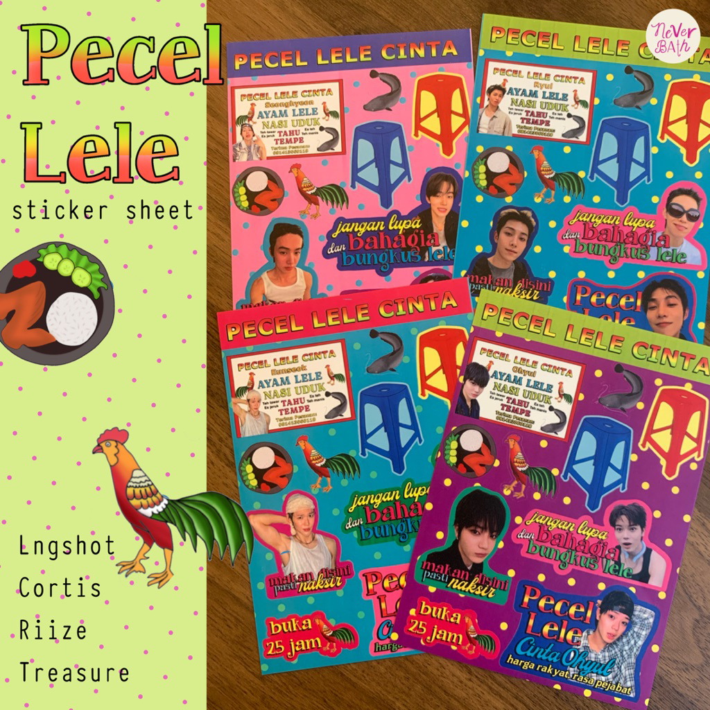 แผ่นสติ๊กเกอร์ Pecel lele A6 | Lngshot Cortical Riize Treasure