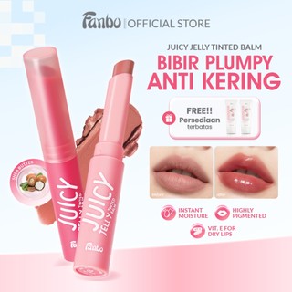Fanbo Juicy Jelly Tinted Balm 2 In 1 Mengandung Vit A, E, dan F. Ketahanan diatas 8jam. Full Pigmentasi & stain color