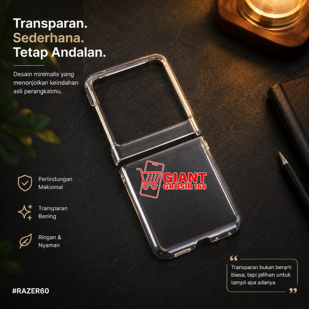 Hardcase Moto Razr 60 เคสใสวัสดุอะคริลิคใส Ultra thin Case Moto Razr 60 H01