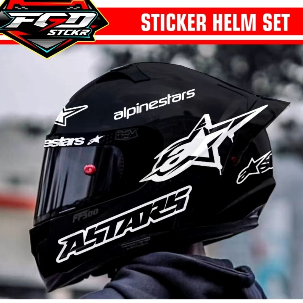 สติ๊กเกอร์หมวกกันน็อค Alpinestars สติ๊กเกอร์ตัดครบชุด