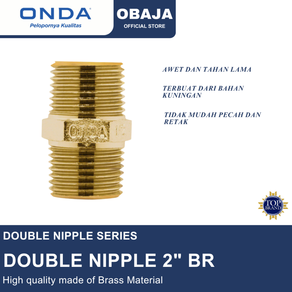 Onda Double Nipple Brass 2" Onda / Double Nipple Brass Onda