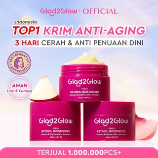 Glad2Glow Peach Retinol Moisturizer Pelembab Anti Penuaan Penghalang Kulit Mencerahkan Flek Hitam Mengurangi kerutan mencerahkan warna kulit menghaluskan kulit mengecilkan membesar melembabkan g2glow official store