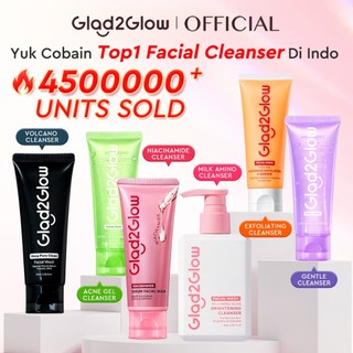 Glad2Glow Facial Wash All Series-Pembersih low pH lembut/niacinamide/brightening/ACNE/eksfoliasi/asam amino/wajah sabun cuci muka face wash skincare