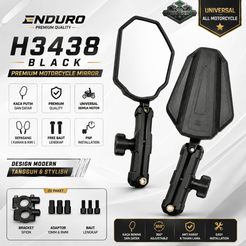 Enduro Double Take Adventure Mirror ปรับ Anti-Break Universal รถจักรยานยนต์ WR155 WR250 YZ125 YZ250 