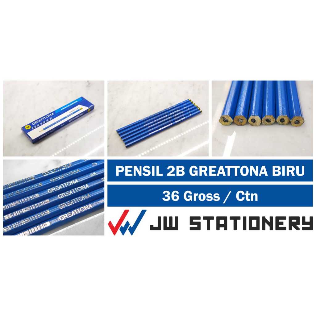 HIJAU (12 ชิ้น) GREATTONA 2B PENCIL GREEN/BLUE
