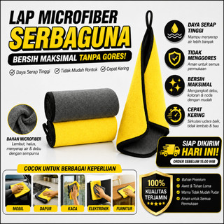 Kain Lap Mobil Bahan Micro Fiber Serba Guna