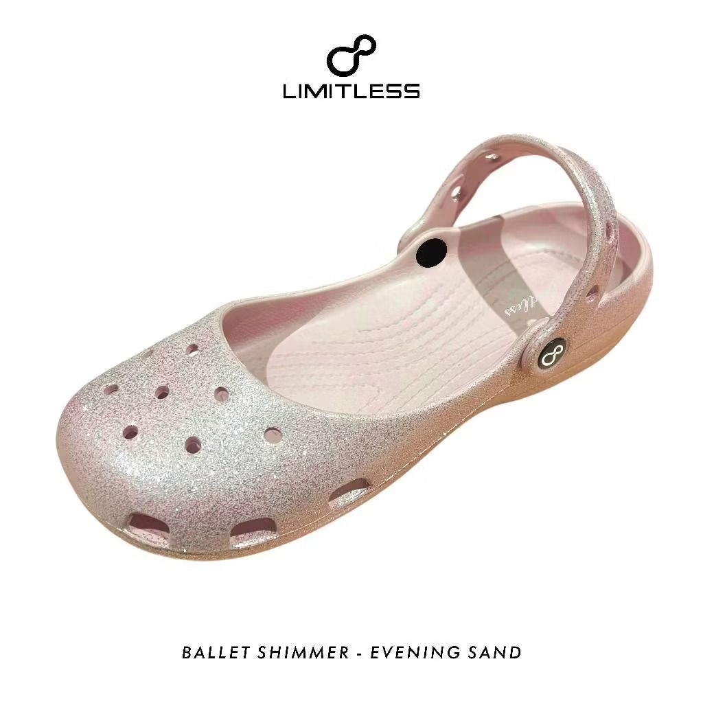 LIMITLESS รองเท้าแตะ Classic Ballet SHIMMER ผู้หญิง รองเท้าแตะกันลื่น Eva สําหรับผู้หญิง ไซส์ 36-40