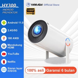 YAMADA Proyektor Android HY300 1080P Full HD WiFi Bluetooth Home Theater Portable  - Netflix-Youtube- Pengiriman 24 jam