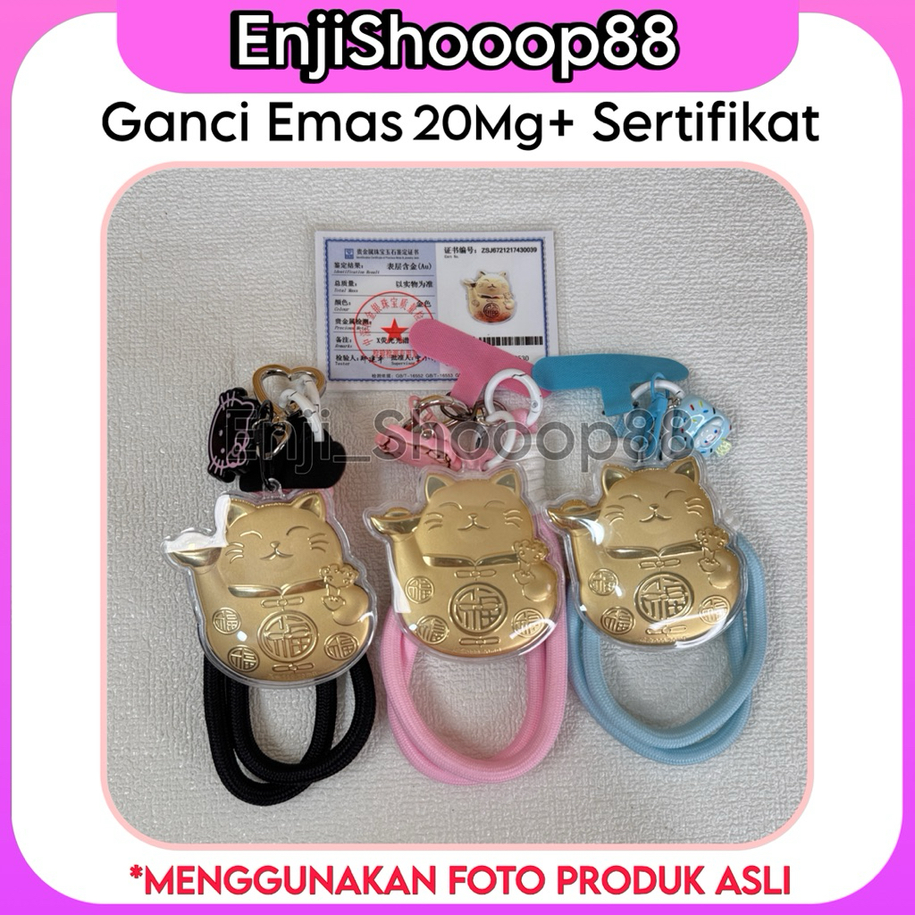 [พร้อมสต็อก] CERTIFIED 24K GOLD CELLPHONE STRAP 24K GOLD KEY CERTIFIED CHARACTER