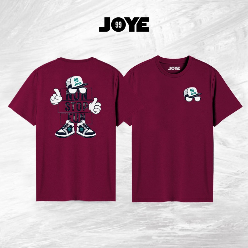 JOYE99 THE JESTER Distro เสื้อยืดผ้าฝ้าย 100% 24S Original ปกติตัด Skena T เสื้อ Streetwear Maroon ส