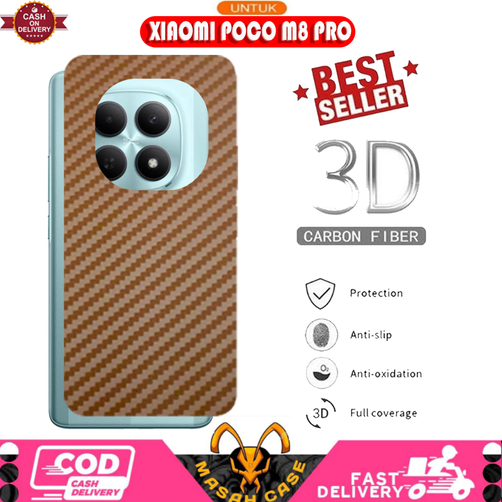 GARSKIN CARBON GOLD XIAOMI POCO M8 M8 PRO SKIN PROTECTOR GOLD