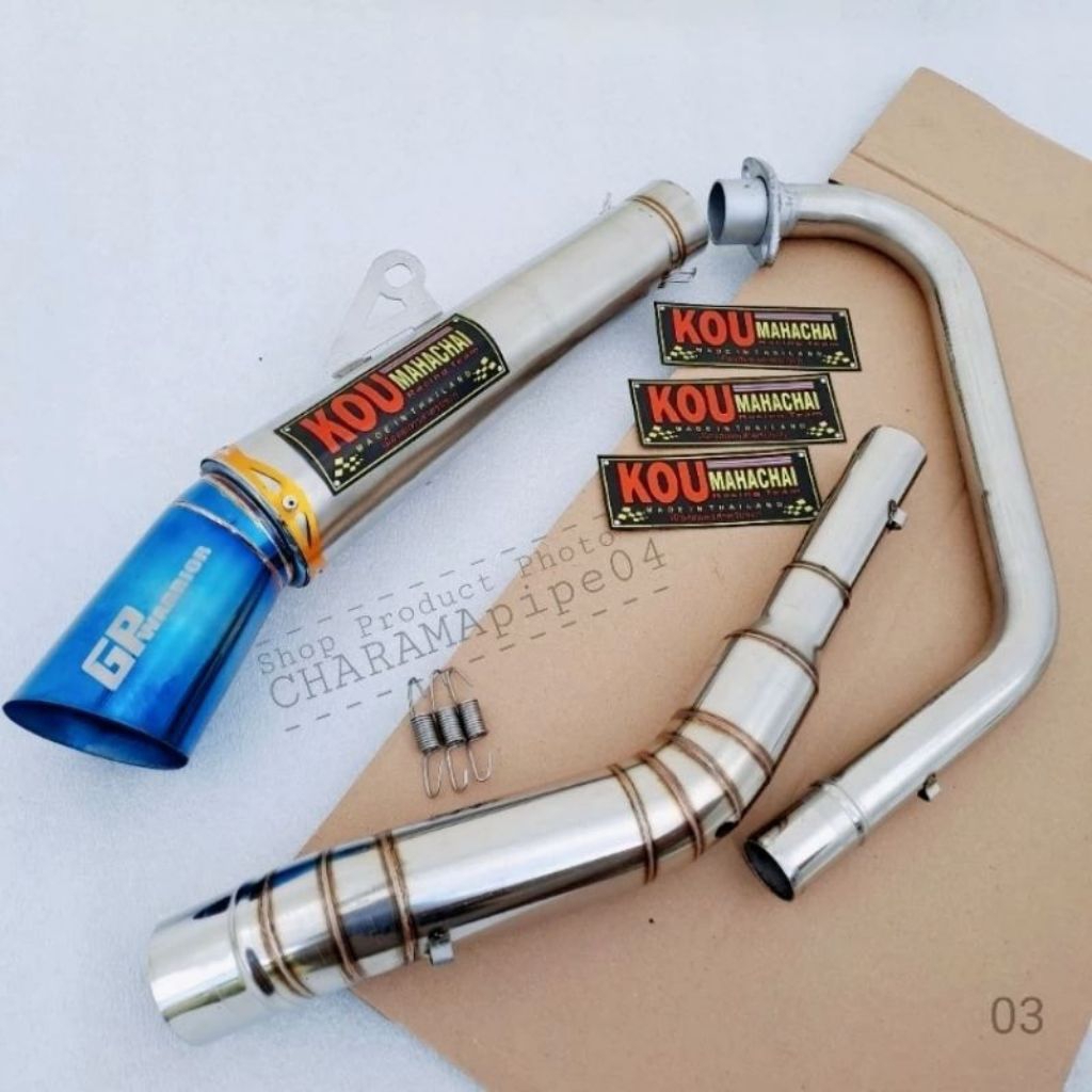 Kou Mahacai 51mm ท่อไอเสีย 1 ชุดท่อสําหรับ Raider Carb, Raider fi, Yamaha M-slaz, Sonic 125, Gsx 150