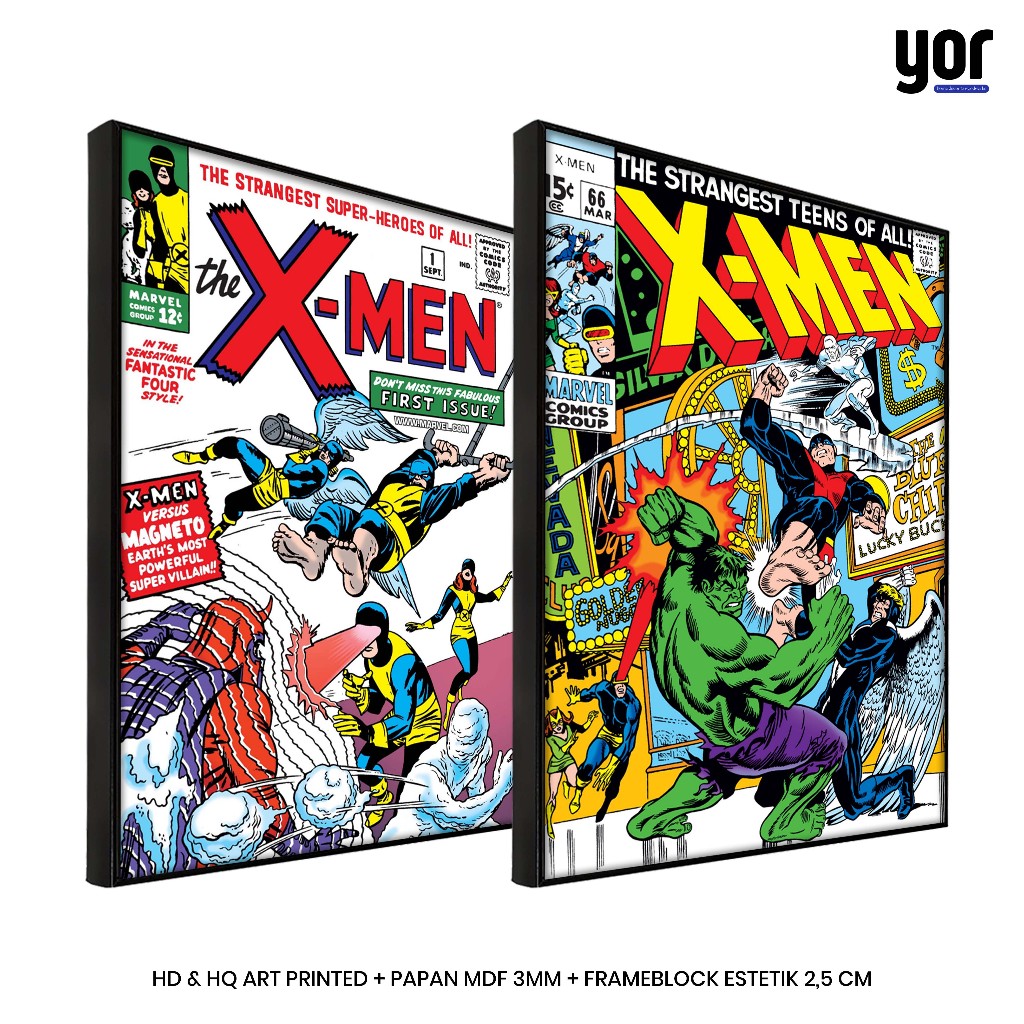 X-Men โปสเตอร์ปกการ์ตูน Aesthetic Frameblock - Wolverine Wall Display, Cyclops ฯลฯ
