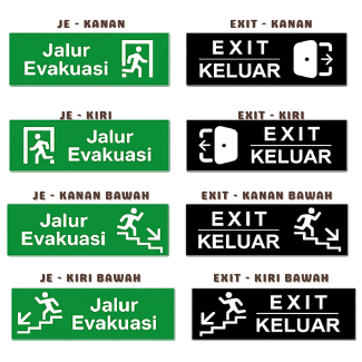 EVACUATION ROUTE SIGN EXIT CUSTOM ACRYLIC SAFETY GUIDE - B66