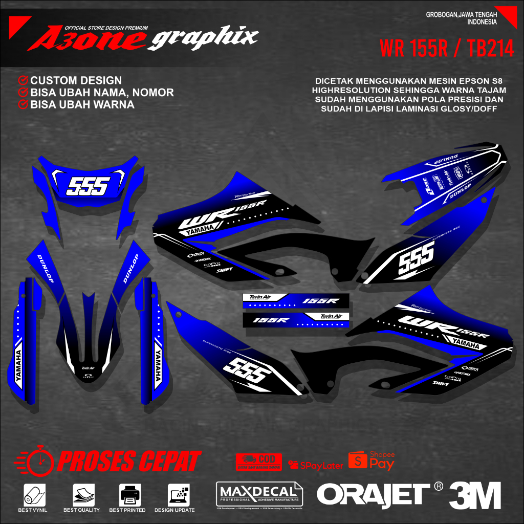WR 155R Fullbody Custom Premium Decal สติกเกอร์ TB214