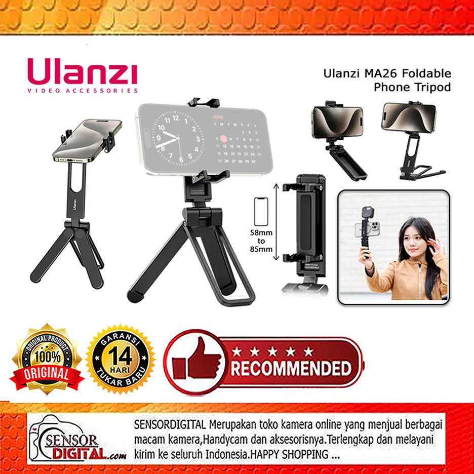 Ulanzi MA26 ขาตั้งกล้องกระเป๋าพับได้สําหรับสมาร์ทโฟน Ulanzi MA 26 Mini Tableขาตั้งกล้องHPการรับประกั