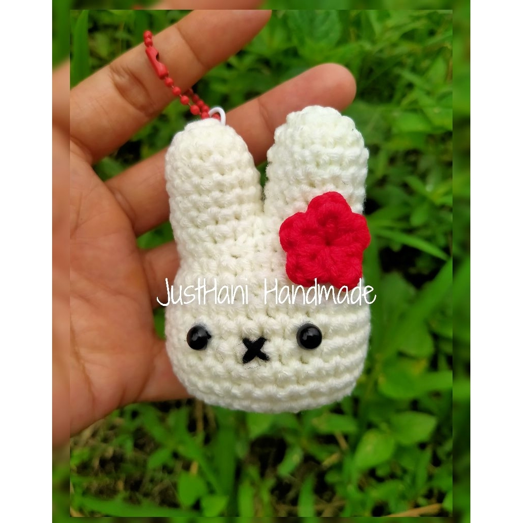 GANTUNGAN Miffy Amigrumi, พวงกุญแจถัก Miffy, พวงกุญแจ Miffy Bunny