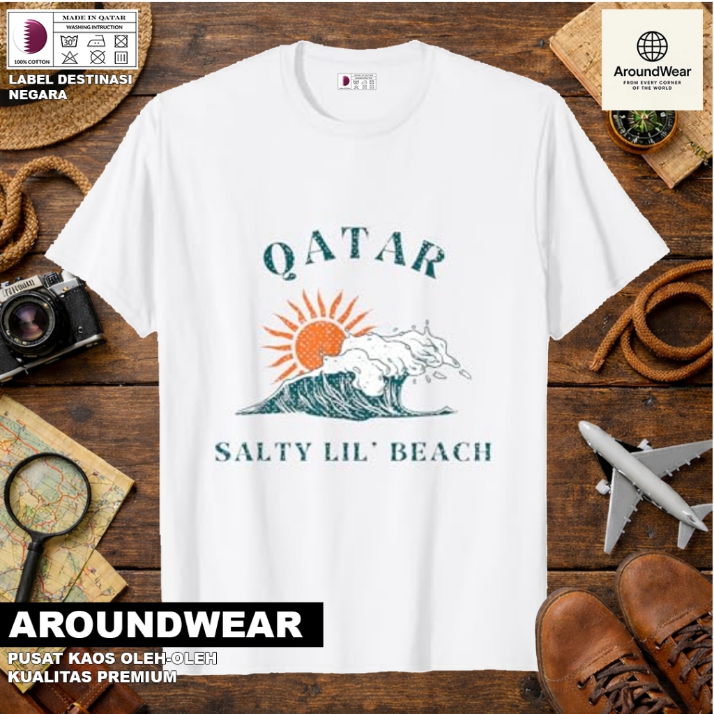 QATAR 26 SOUVENIR เสื้อยืด WITH NATIONAL TAG QATAR COTTON 30S PREMIUM GIFT SOUVENIR