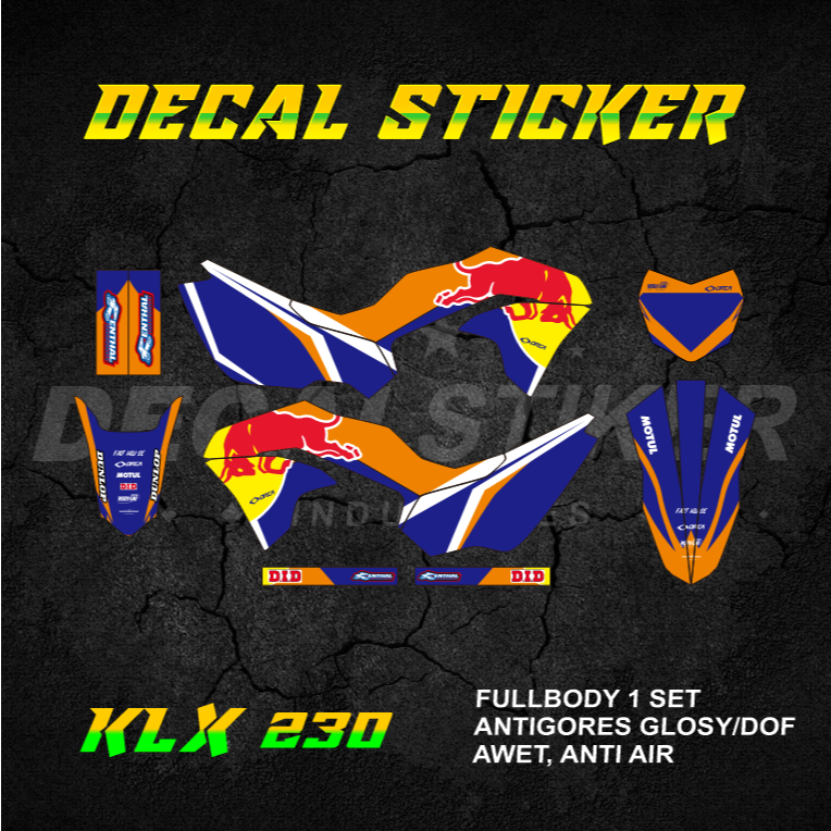 HIJAU UNGU MERAH DECAL STICKER KLX 230 R FULLBODY (011) DECAL STICKER LX S SE SM 2019 2020 2021 2022