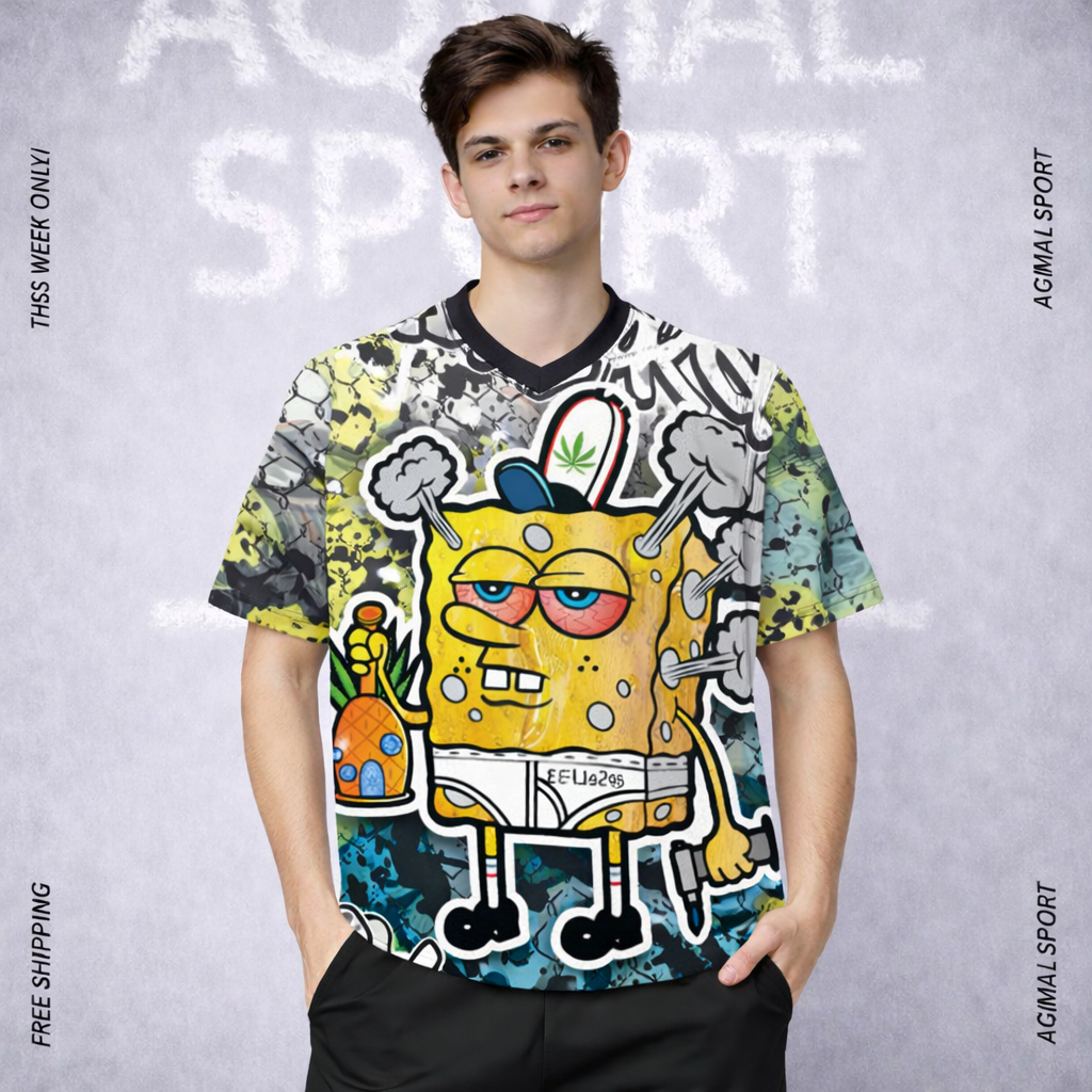 Aqmal Sport SpongeBob Stoner Stoner, Bugs Bunny, Bart Simpson Rebel Graffiti Streetwear เสื้อยืด Uni