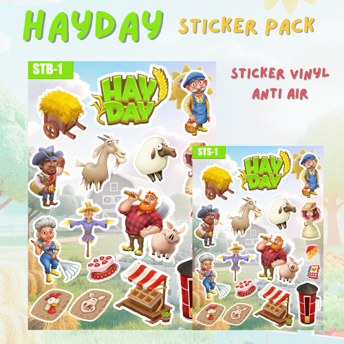 Hay Day Pack ชุดสติกเกอร์เคลือบเงาไวนิลเกมฟาร์มตัวละครกันน้ําคุณภาพพรีเมี่ยม Anti-Fade