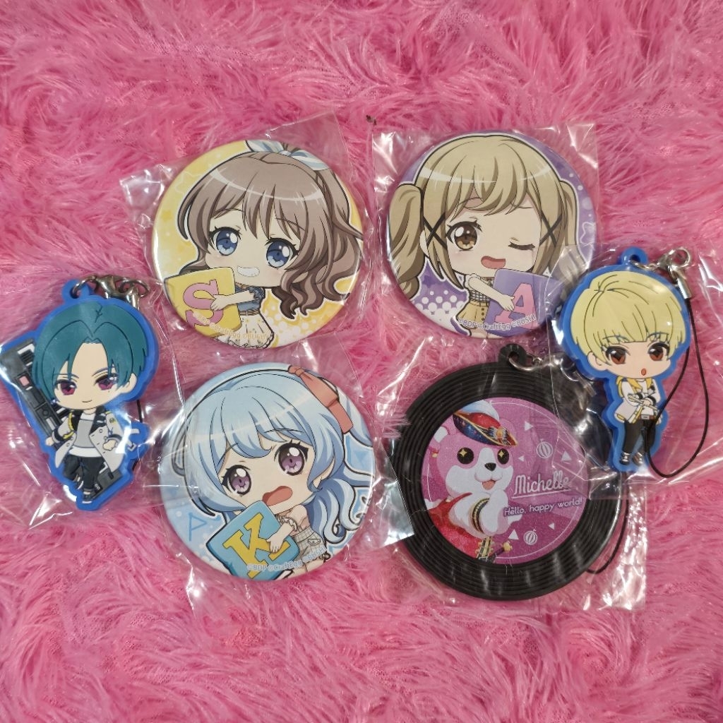 GANTUNGAN Bandori bang dream PoppinParty Yamabuki Saaya Arisa Ichigaya Banri Shiroishi Rio Kikyo สวั