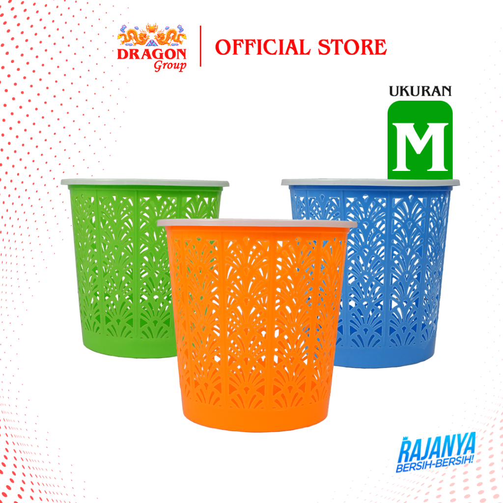 DRAGON Victory M 28 Cm ตะกร้าถังขยะพร้อมแคลมป์พลาสติก KR818