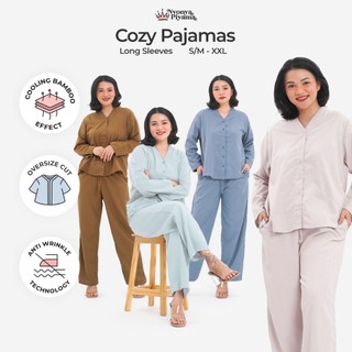 [BEST SELLER] Nyonya Pajamas Oversized Cozy Pajamas Poly Bamboo Long Sleeve Set
