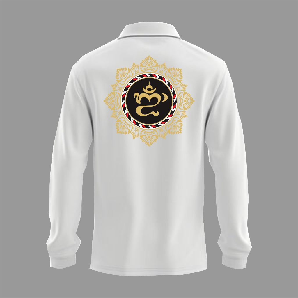 OMKARA | เสื้อยืด LONG-SLEEVED COLLAR | บาหลี SOUVENIS | เสื้อยืดคอปกผู้ใหญ่วัสดุหวี 32ส พรีเมี่ยม