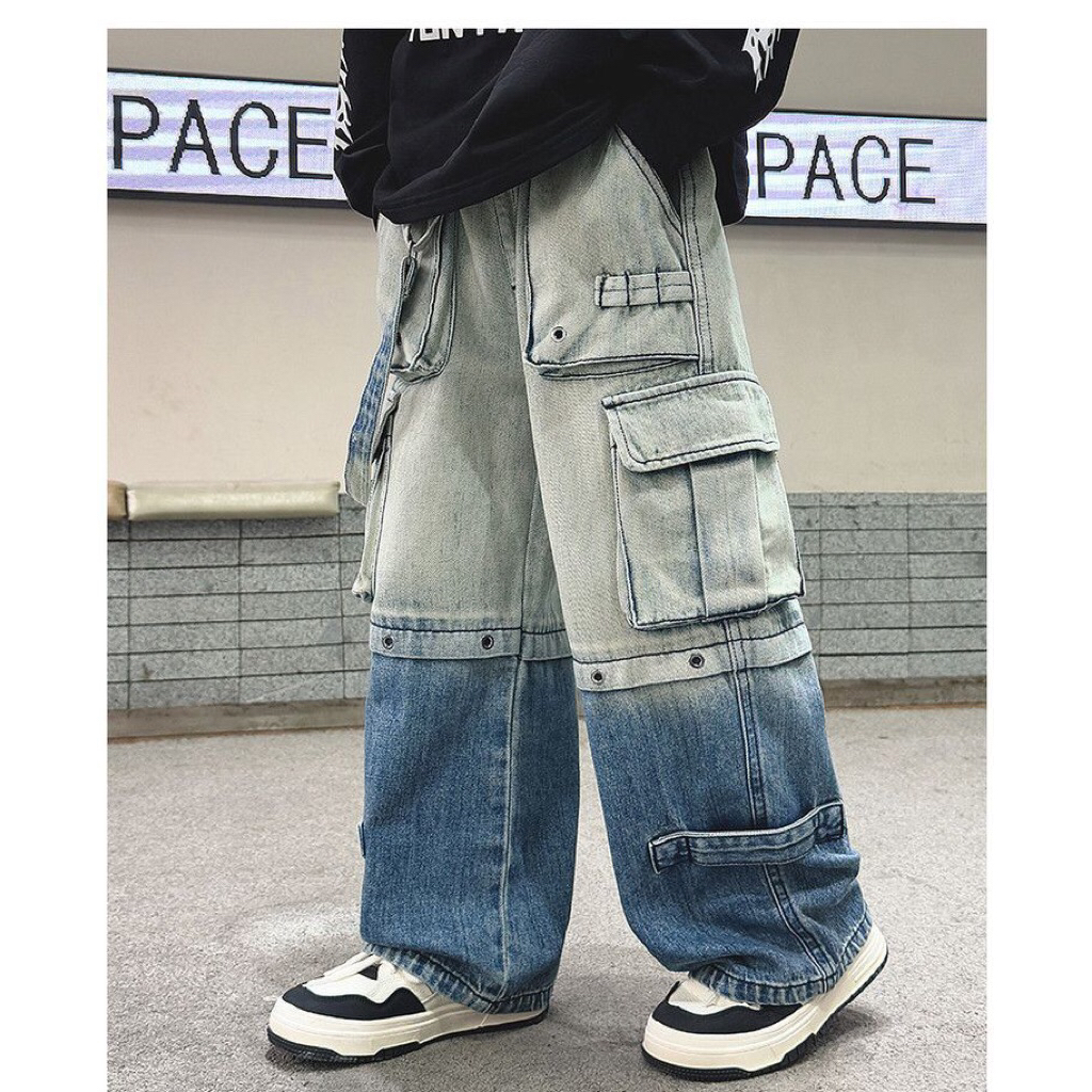 CHERYLL COLLECTIONS 3416 - กางเกงยีนส์คาร์โก้เด็กผู้หญิง / เด็กชาย