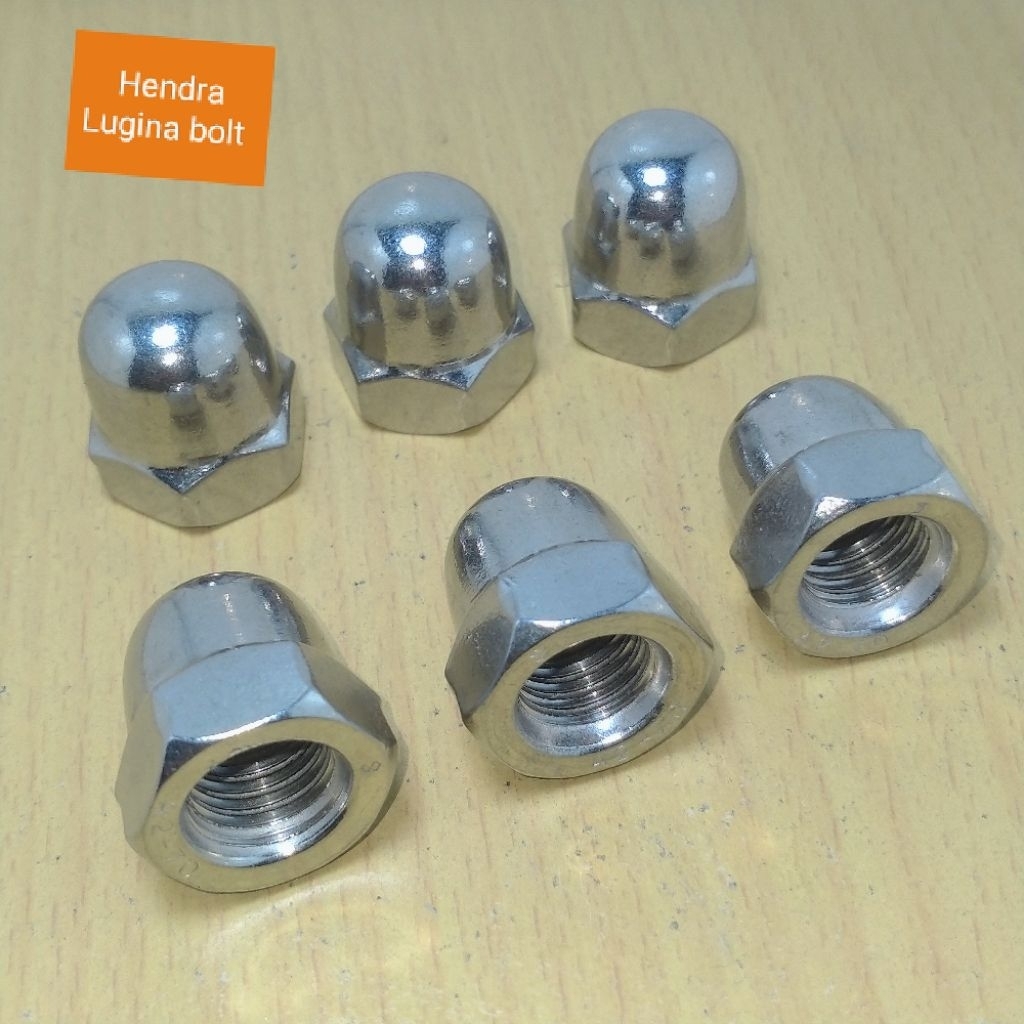 M12x22 pitch 1.75 สแตนเลส sus 304 ถ้วยน็อต M12 กุญแจสแตนเลส 19