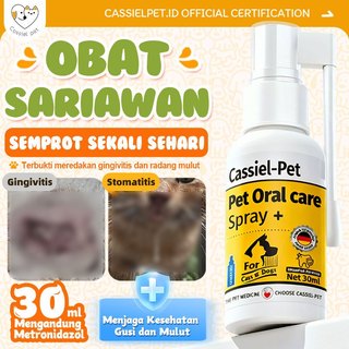 Cassiel Pet Dental Spray Obat Mulut Kucing/Anjing Penghilang Bau Mulut Obat Sariawan Radang Bau Mulut dan Pembersih Plak Karang Gigi Golden Paw