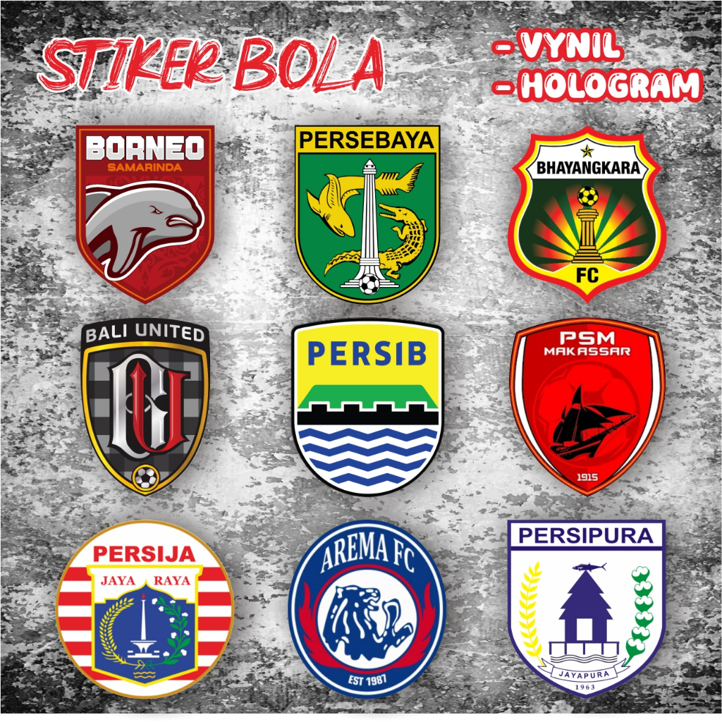 INDONESIAN CLUB FOOTBALL STICKERS / INDONESIAN FOOTBALL STICKERS / HOLOGRAM STICKERS