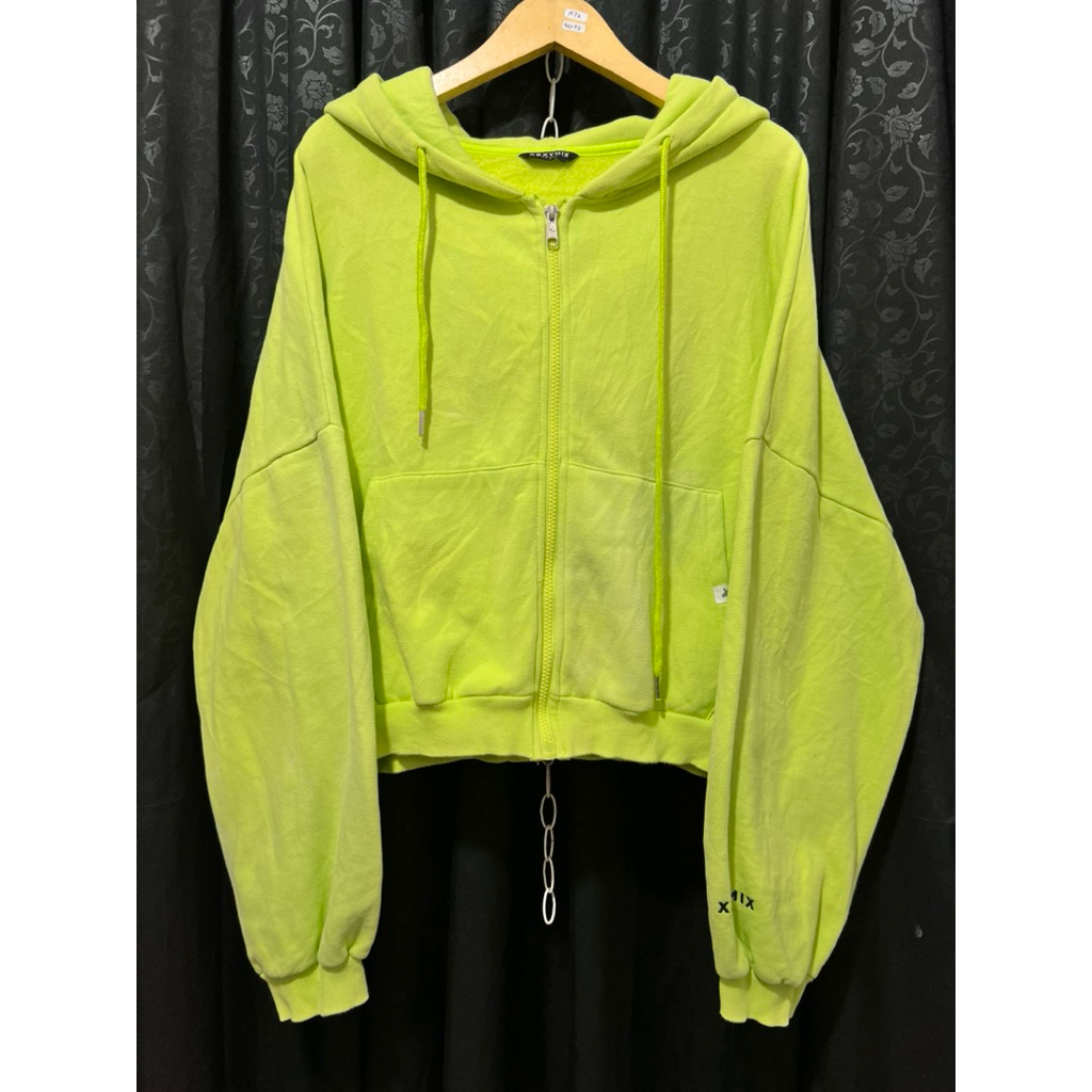 XYMIX HOODIE ZIPPER CROP BALLOON SLEEVE