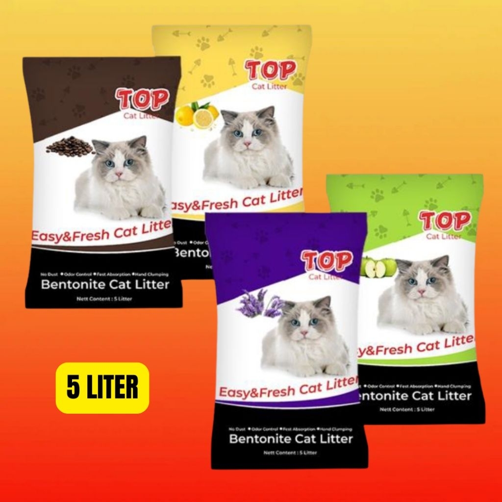 TOP CAT SAND 5 LITERS TOP CAT SAND 5L ALL AROMAS CLUMPY และ FRAGRANT CAT SAND