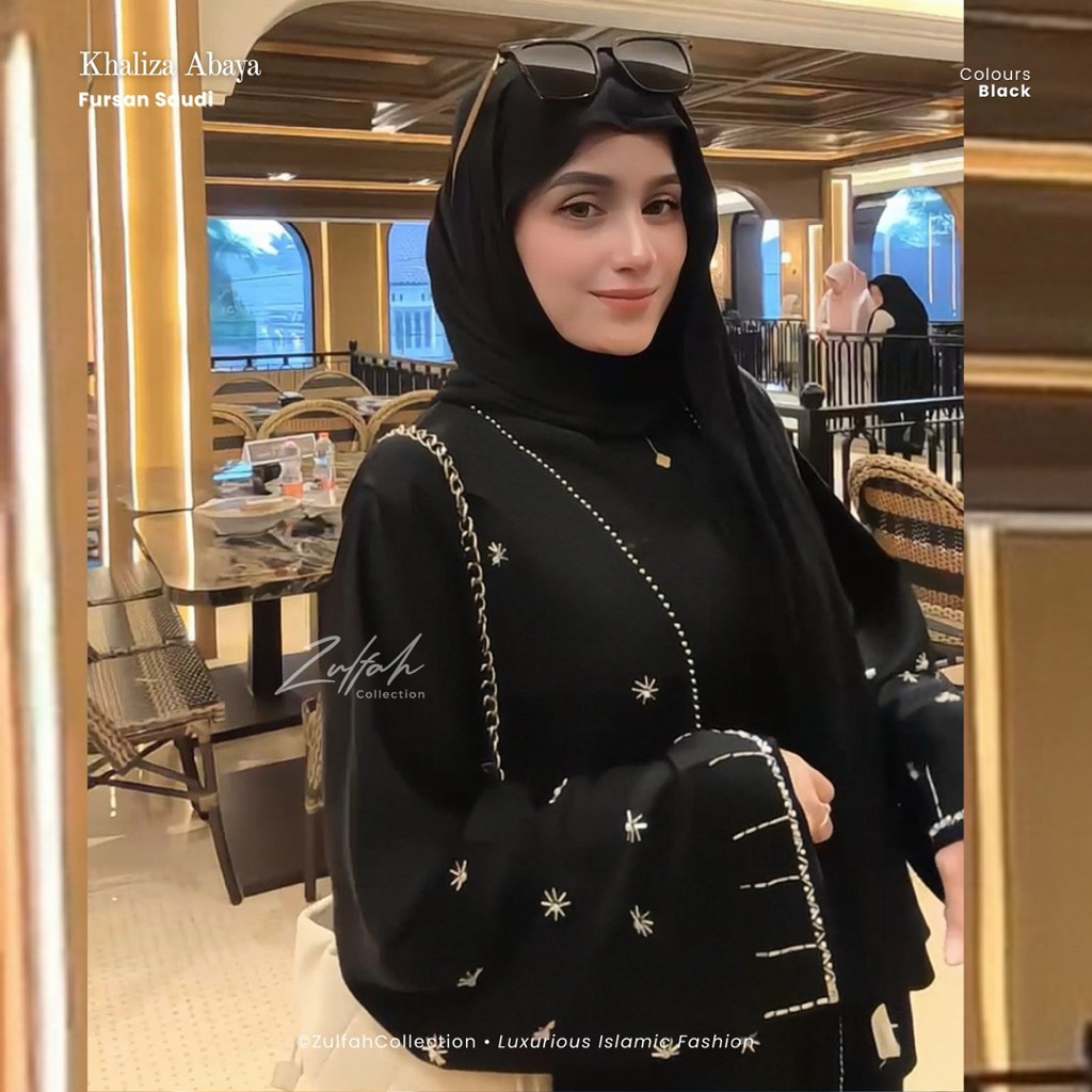 [RAYA SERIES] Khalza Abaya Fursan ด้านนอกด้วยลูกปัดคริสตัล