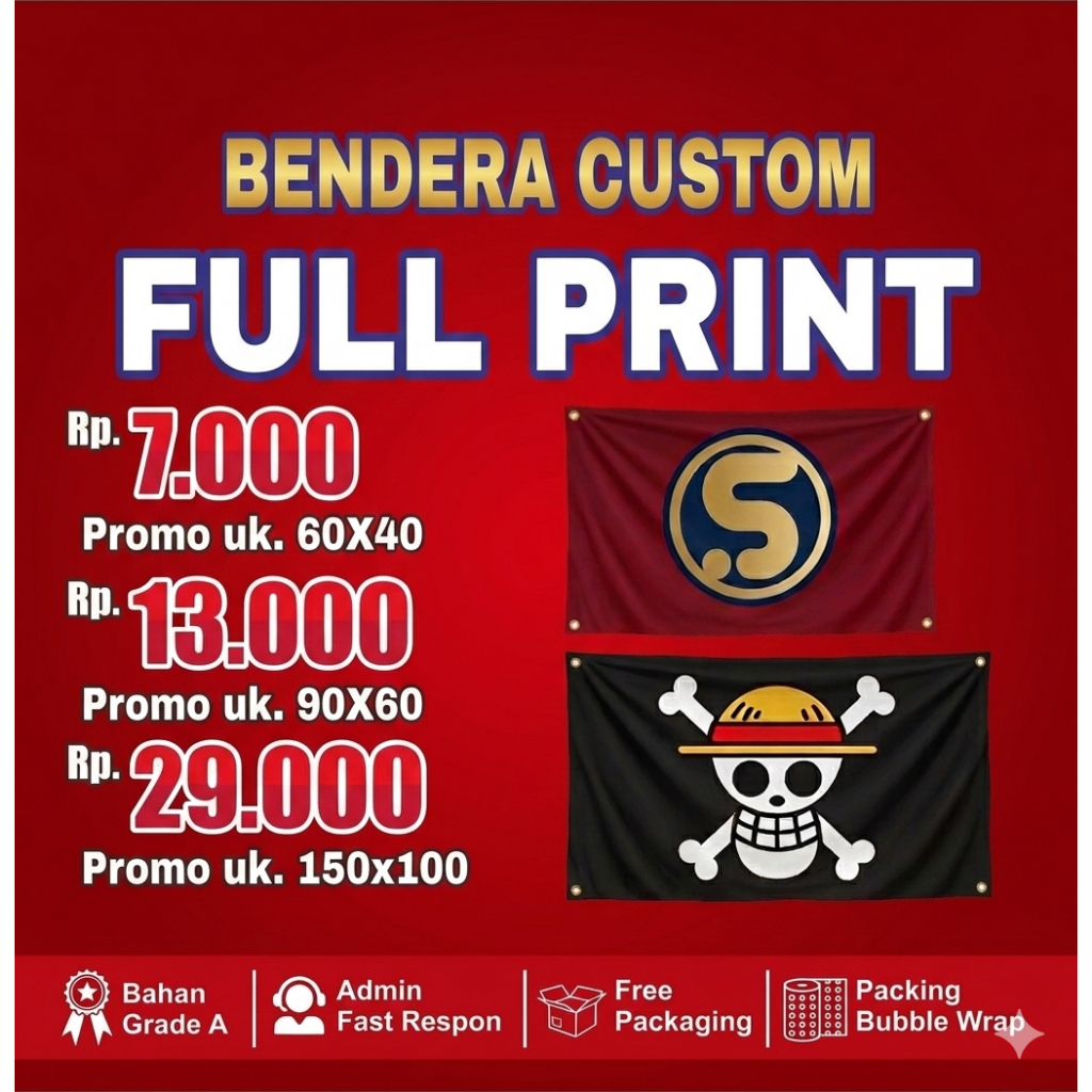 CUSTOM FLAG PRINTING ผ้านําเข้าพิมพ์ลายเต็มวัน | FLAG TEMPLATE | ธงที่กําหนดเอง