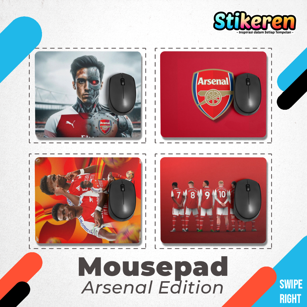 Arsenal Club Football Edition แผ่นรองเมาส์แบบกําหนดเองระดับพรีเมียม 18x22 ซม. ฐานเมาส์พิมพ์
