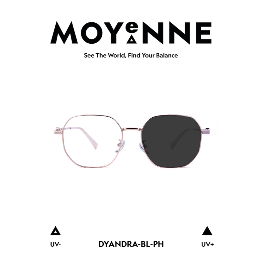 DYANDRA by Moyenne Glasses - แว่นตาป้องกันรังสี Bluechromic สําหรับผู้หญิงโลหะมืออาชีพ