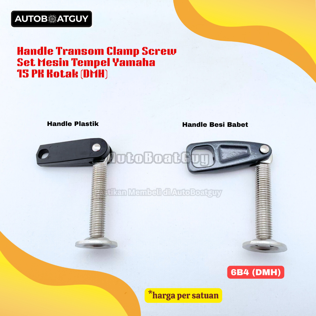 MESIN Handle Transom Clamp Screw Set Yamaha 15 PK Outboard Engine Box DMH 6B4 DMH